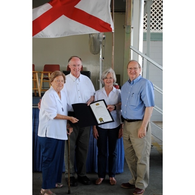 Aunt Gene receives special citation honoring Uncle Mac presented by Governor and Mrs. Bentley and Commissioner of Agriculture McMillan